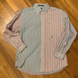 Y2K vintage Tommy Hilfiger multi color stripes button down shirt in EUC Size M